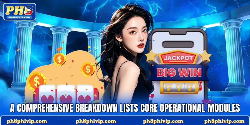 A comprehensive breakdown lists core operational modules
