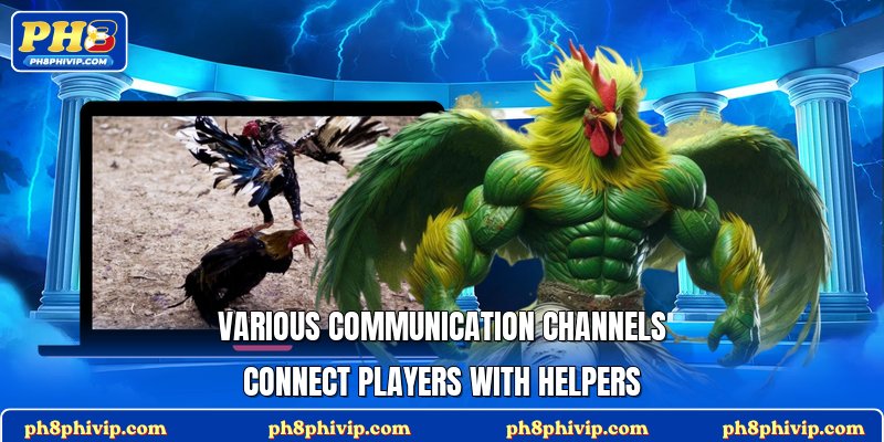 Various communication channels connect players with helpers